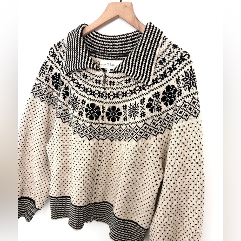 THE GREAT. The Ranch Cardigan Snow Day Fair Isle Size M - Picture 6 of 8